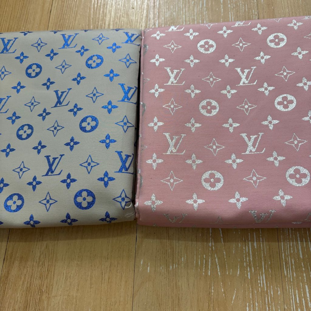 L32 Shimmer Blue & Pink Jacquard Fabric editorial product context 2