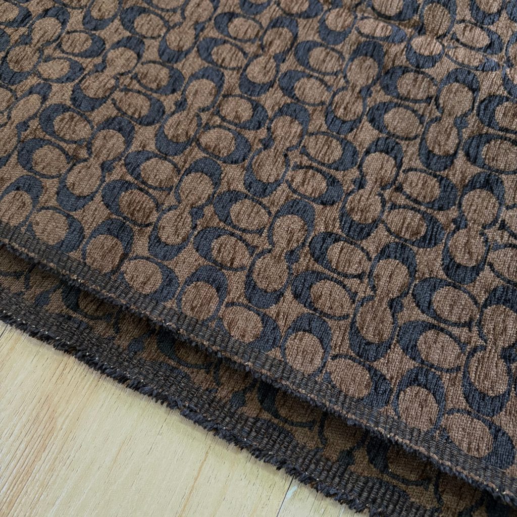 C08 Chenille Jacquard Fabric Brown editorial product context 2