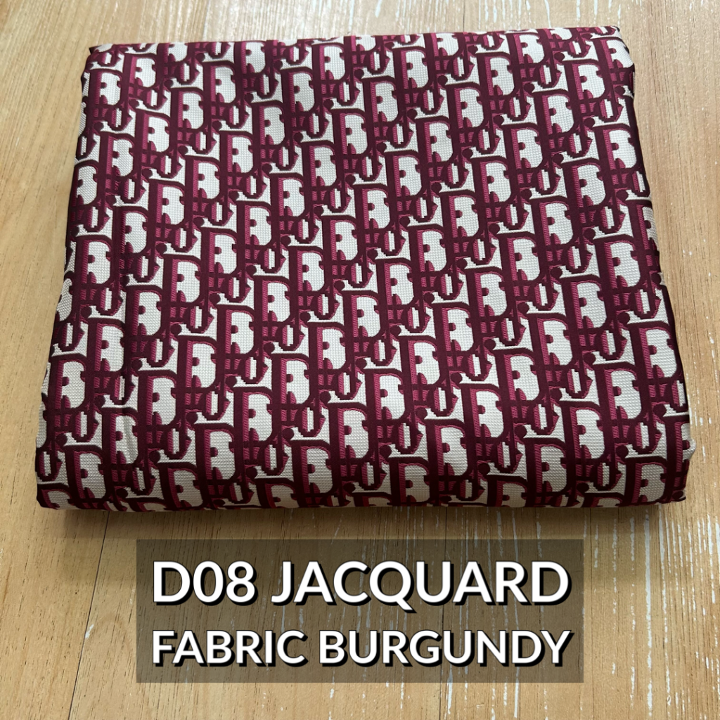 D08 Jacquard Fabric Burgundy editorial product context 1