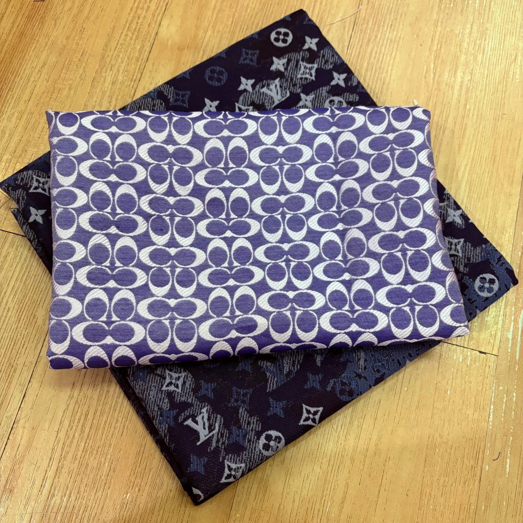 C07 Jacquard Fabric Purplish Blue Mini Monogram editorial product context 2