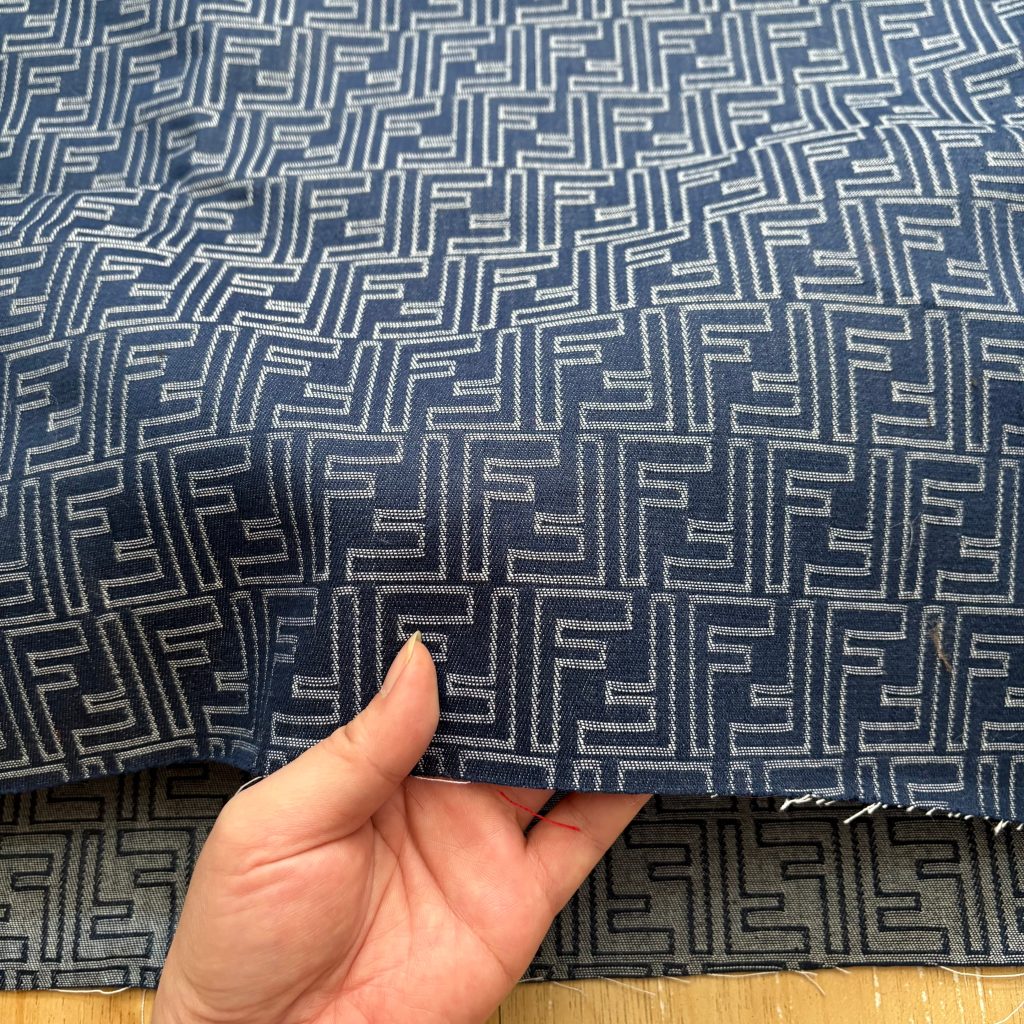 F13 Jacquard Denim Fabric Blue editorial product context 2