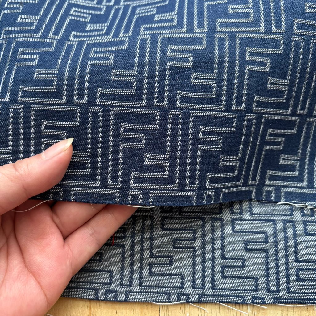F13 Jacquard Denim Fabric Blue editorial product context 1