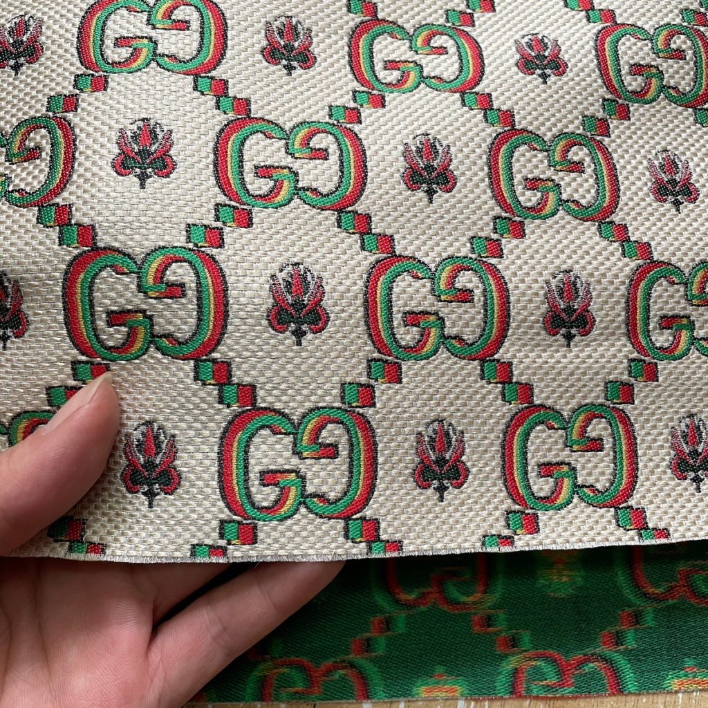 G31 Jacquard Fabric Tricolour on Beige editorial product context 2