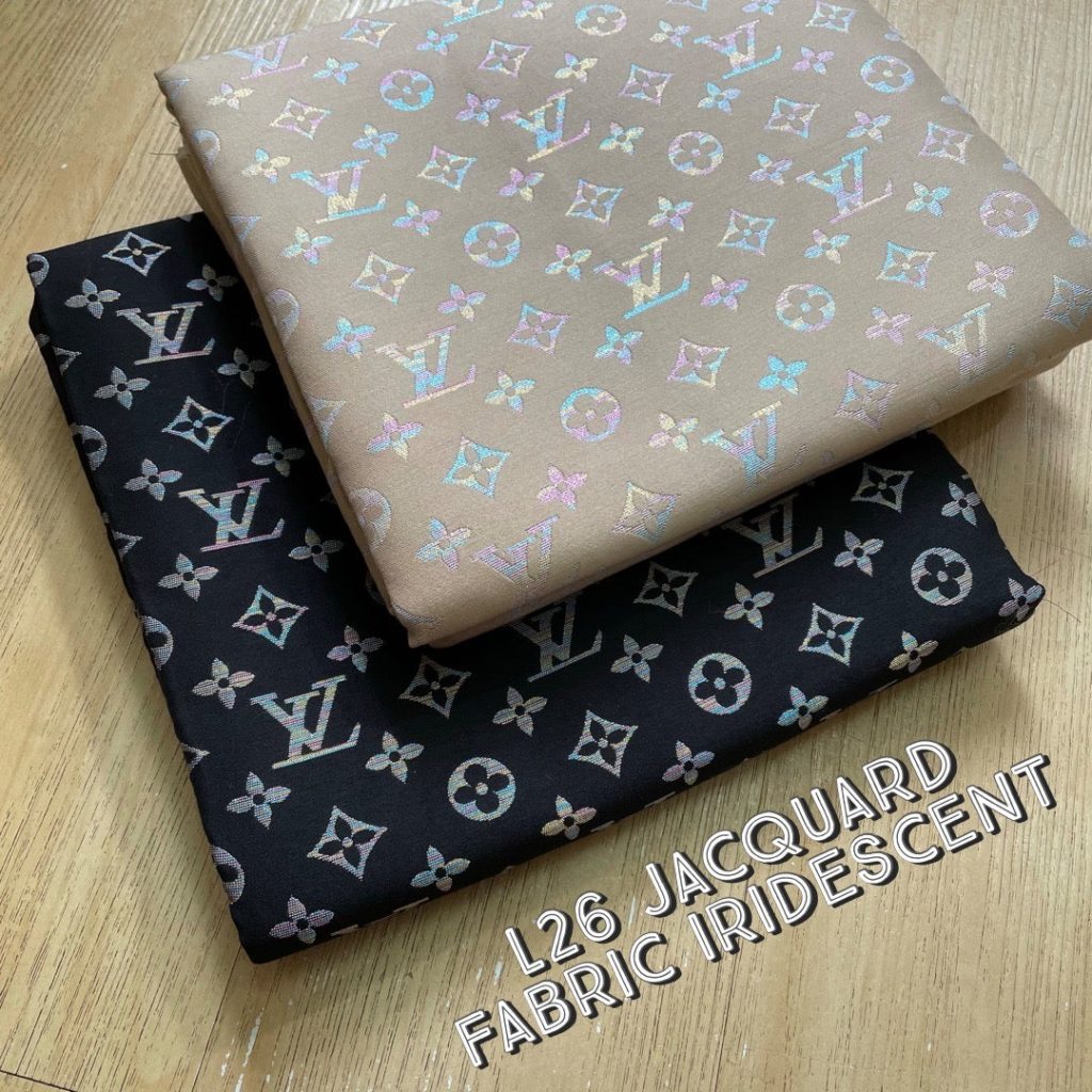 L26 Jacquard Fabric Iridescent on Nude and Black editorial product context 1