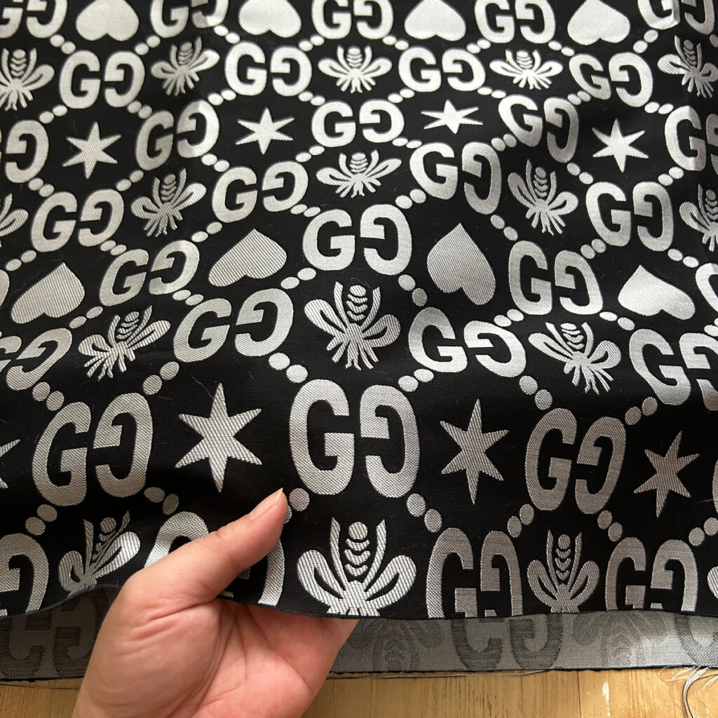 G37 Jacquard Fabric Light Grey on Black editorial product context 1