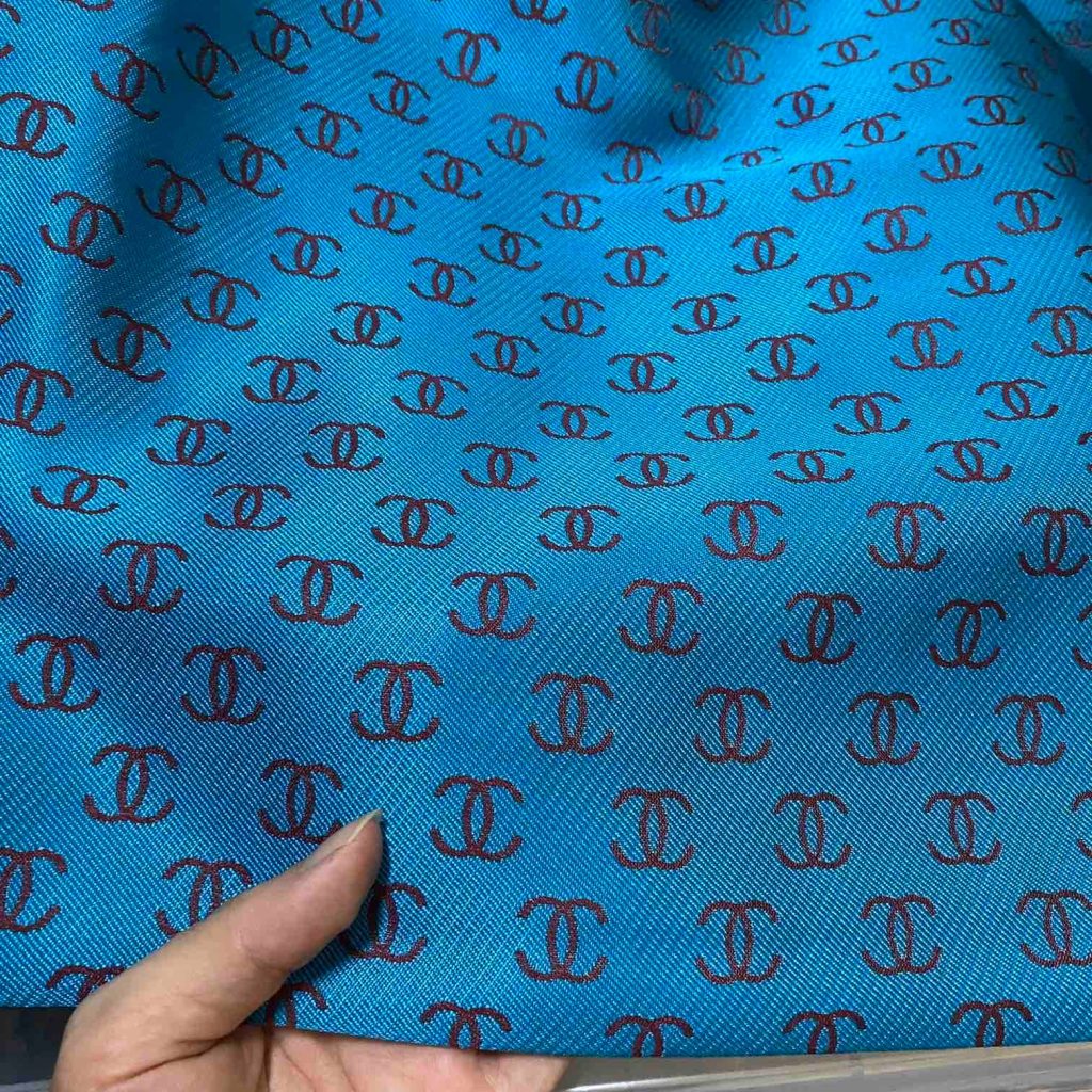 C01 Jacquard Fabric Turquoise and Burgundy editorial product context 1