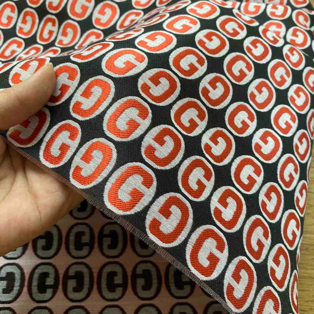 G03 Red G Jacquard Fabric Designer Inspired Fabric editorial product context 3