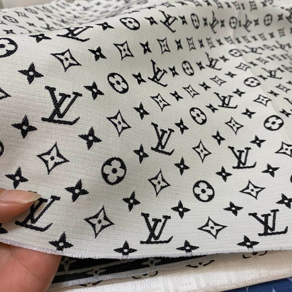 L13 Jacquard Fabric Black on Off White editorial product context 1