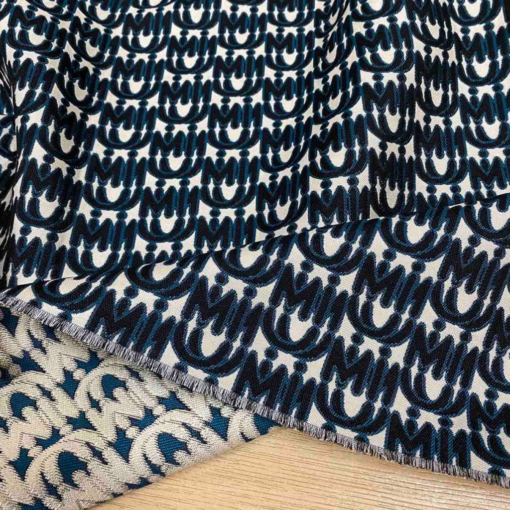 M01 Jacquard Fabric Teal Designer Inspired Fabric editorial product context 3