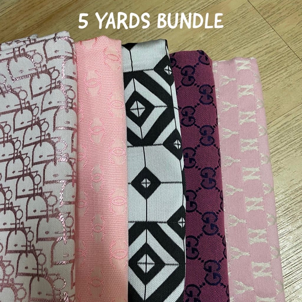 ((Clearance Sales)) 5 Yards Fabric Bundle Pink editorial product context 1
