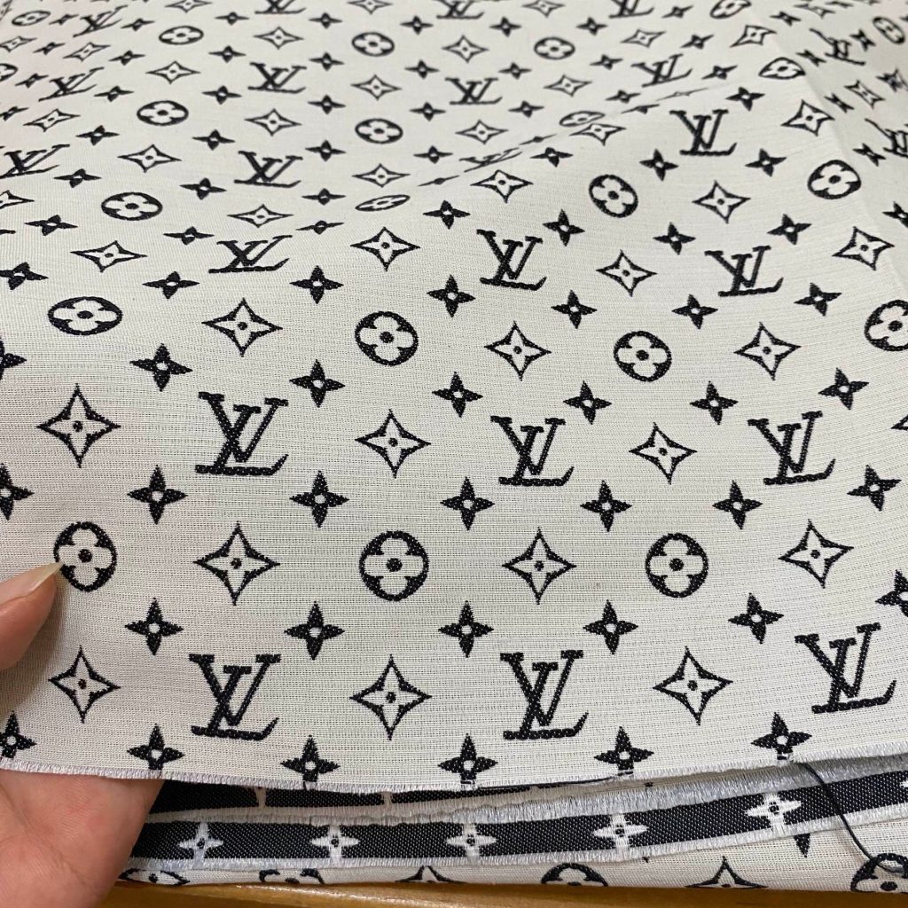 L13 Jacquard Fabric Black on Off White editorial product context 2