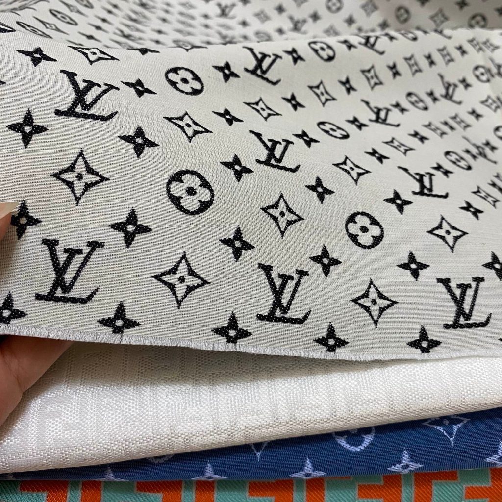 L13 Jacquard Fabric Black on Off White editorial product context 3