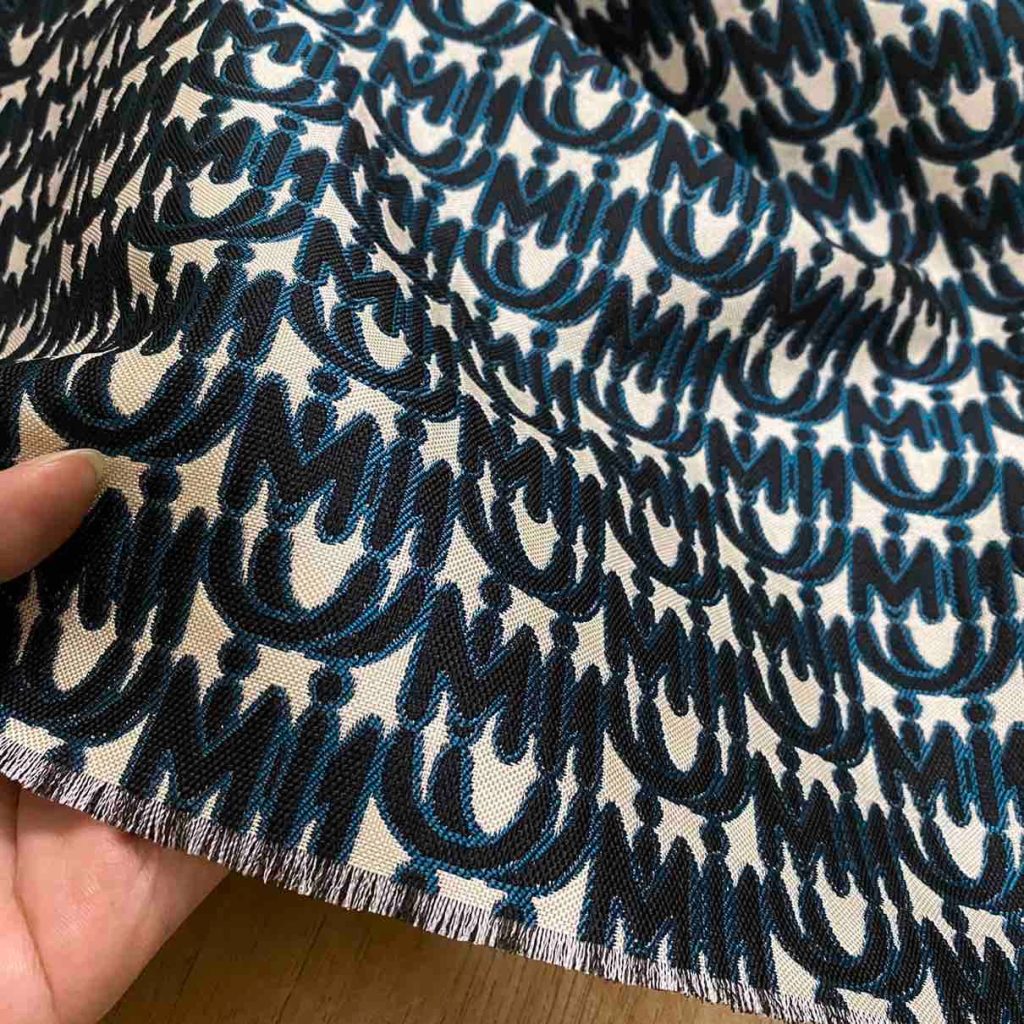 M01 Jacquard Fabric Teal Designer Inspired Fabric editorial product context 2