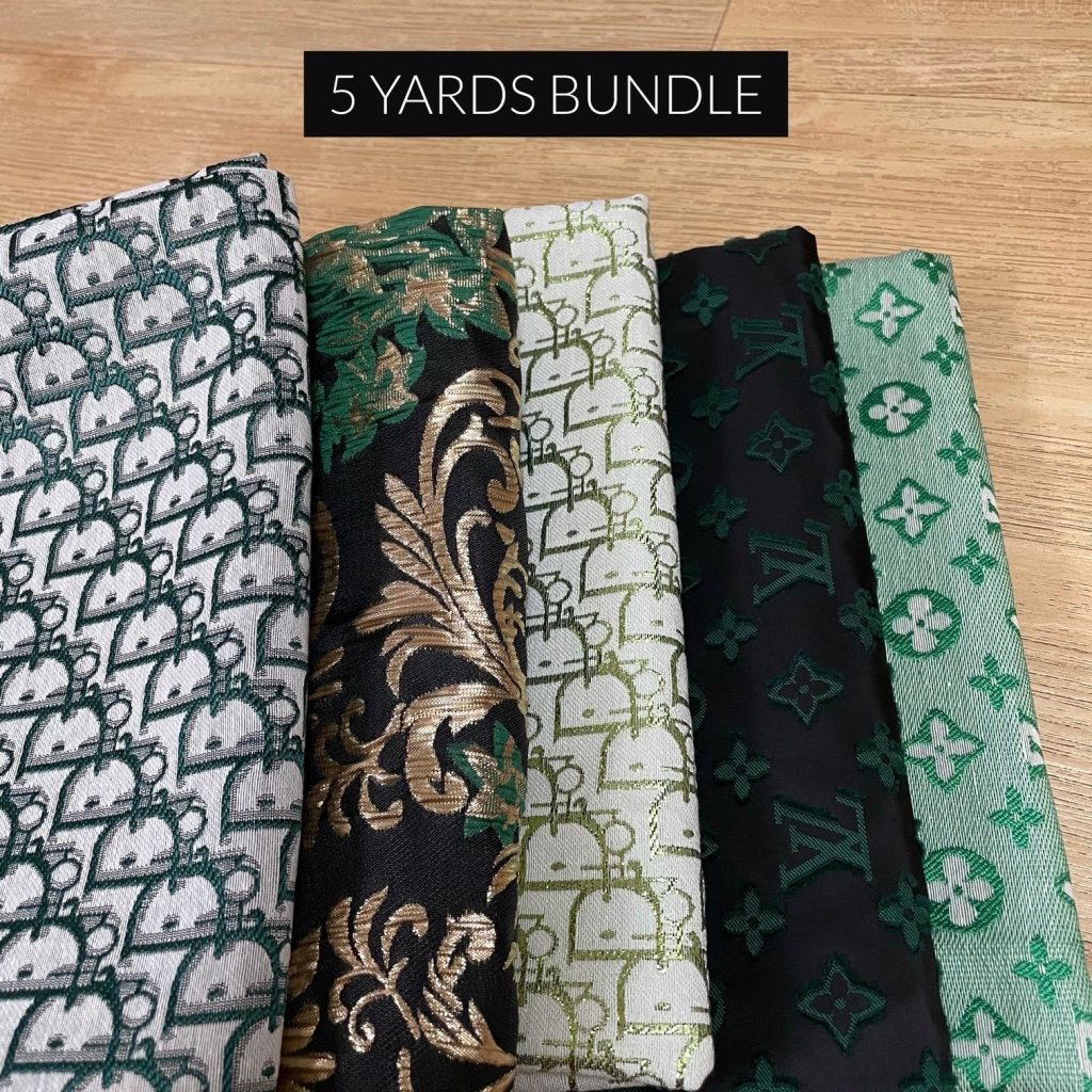 (Clearance Sale) 5 Yards Fabric Bundle Green editorial product context 1