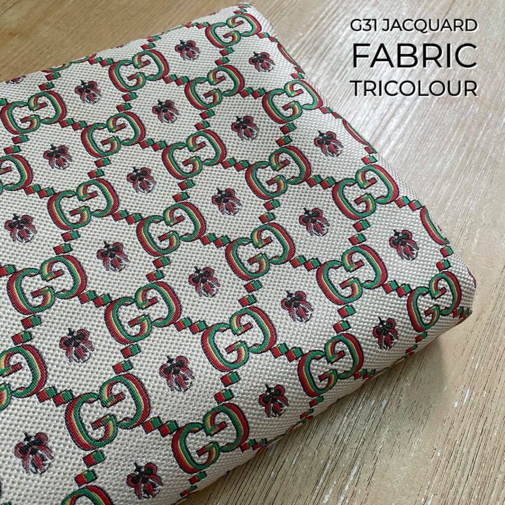 G31 Jacquard Fabric Tricolour on Beige editorial product context 1