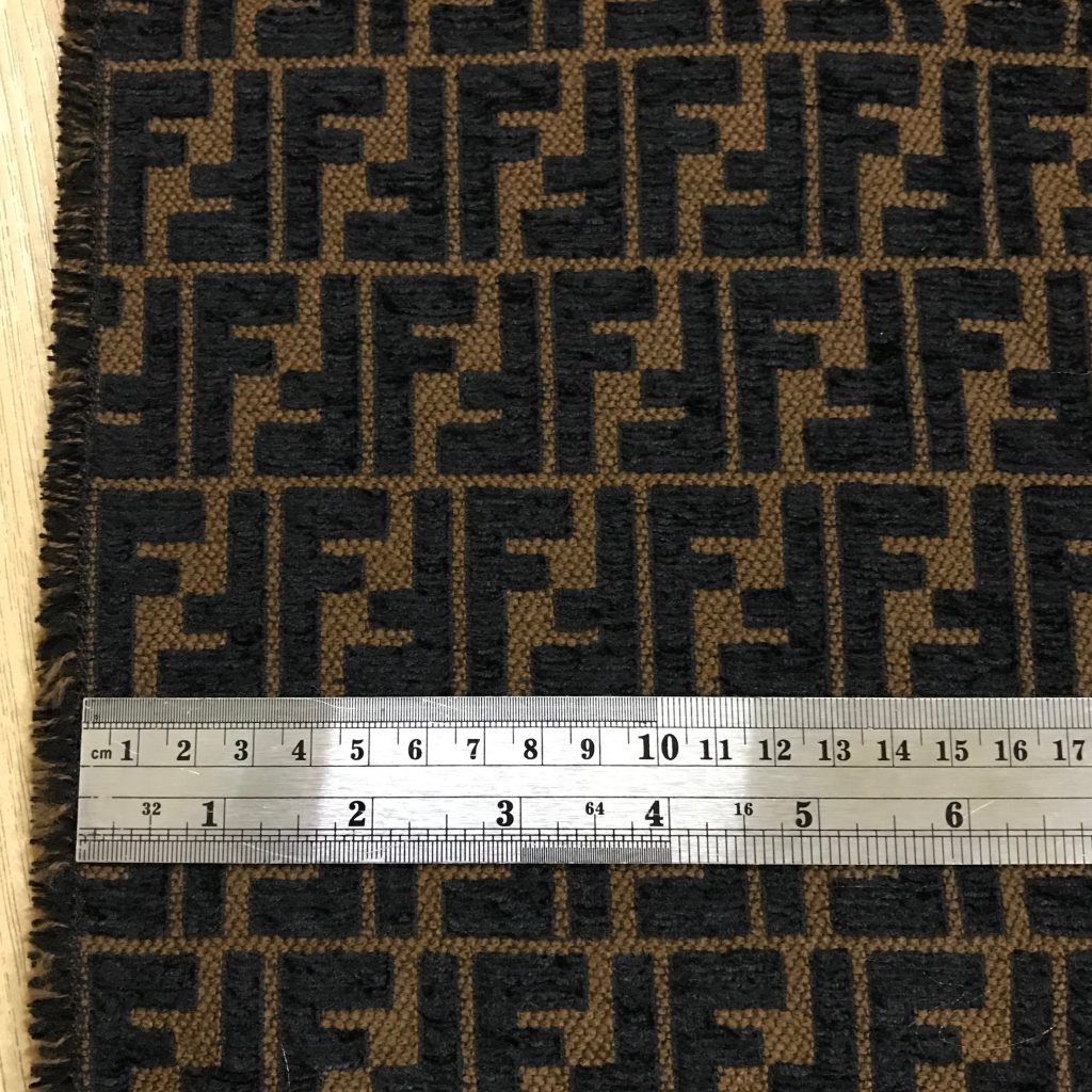 F06 Brown Chenille Jacquard Fabric editorial product context 3
