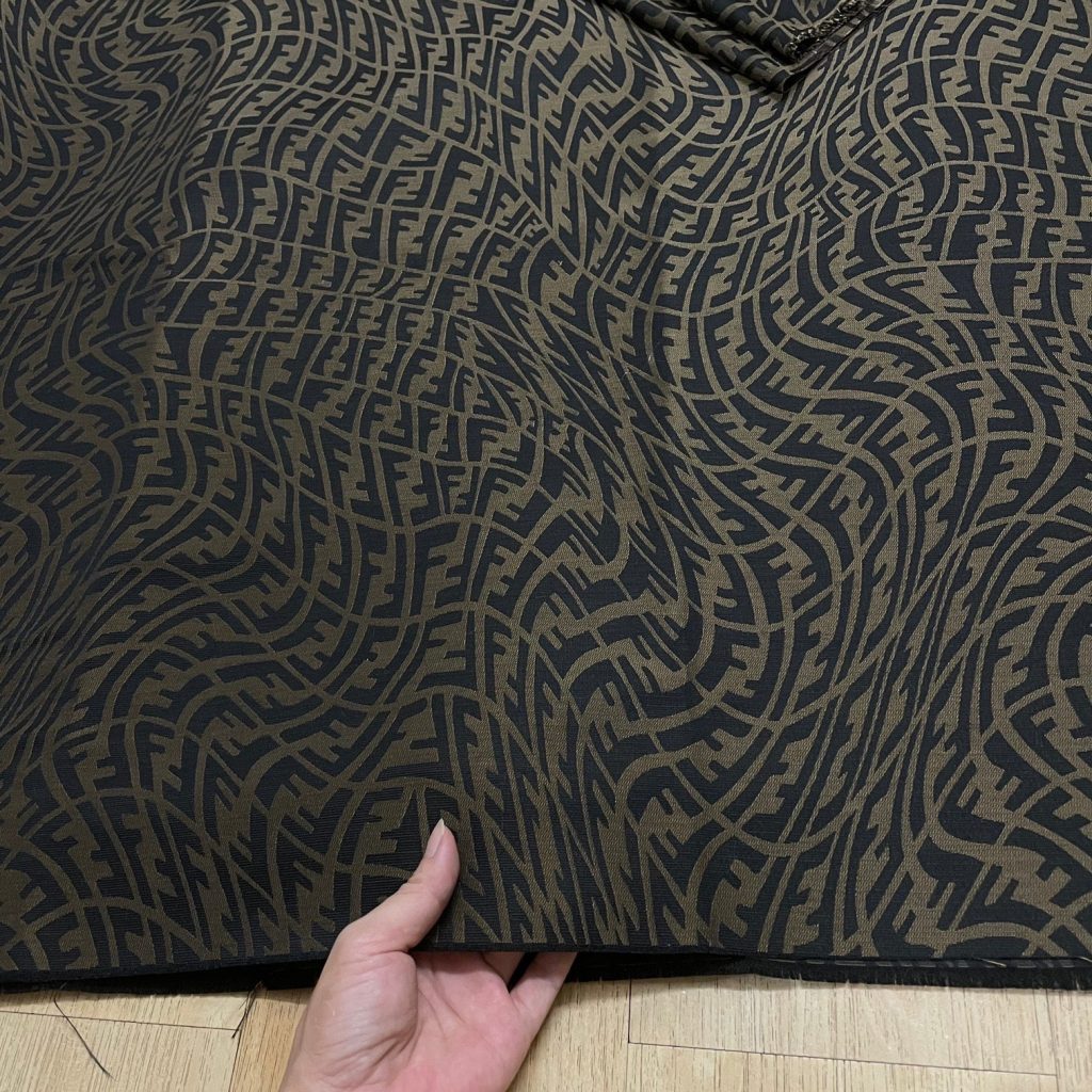 F10 Jacquard Fabric Brown FF Vertigo motif editorial product context 3