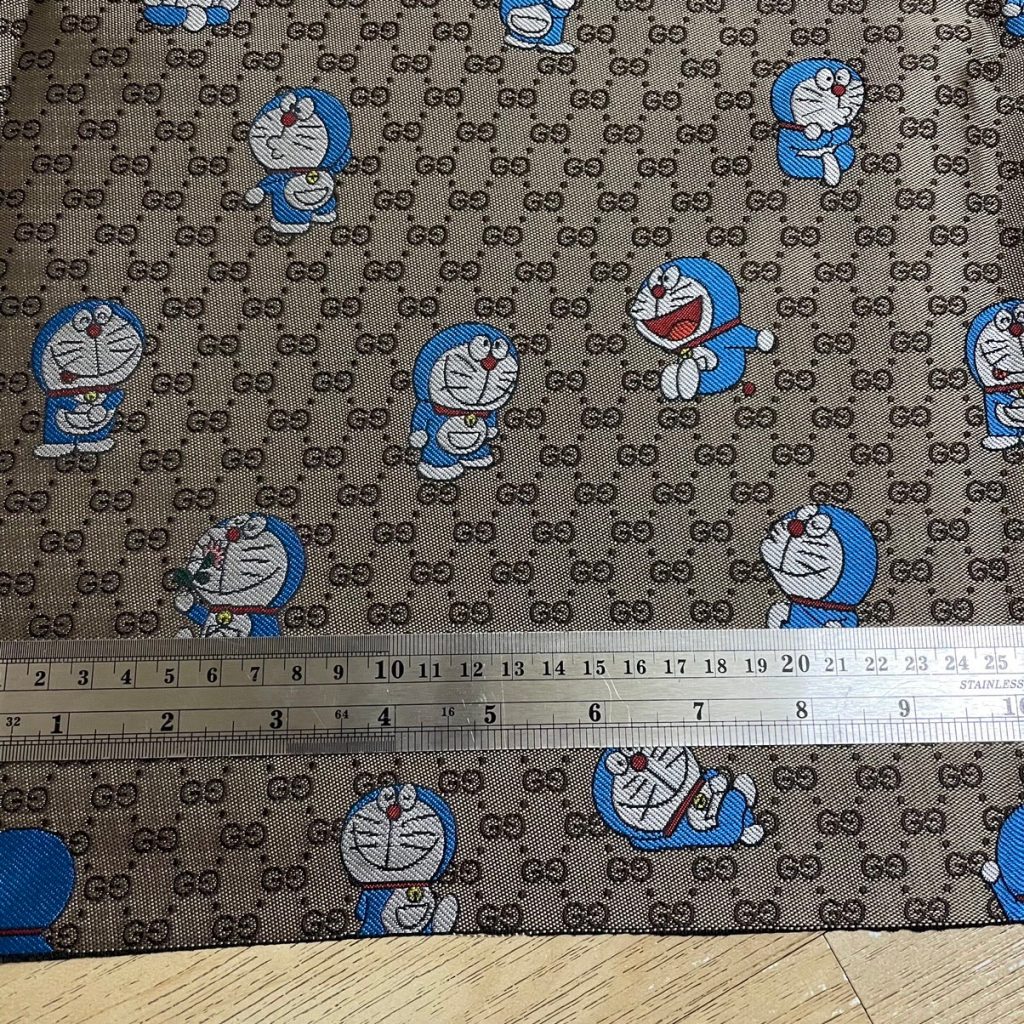 G23 Doraemon Jacquard Fabric Blue and Khaki editorial product context 3