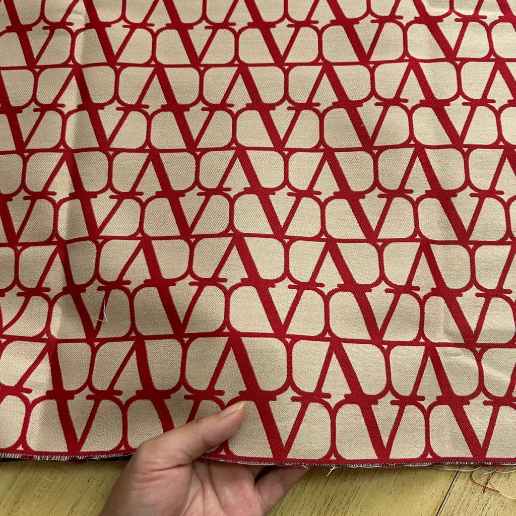 V01 Jacquard Fabric Navy and Red editorial product context 3