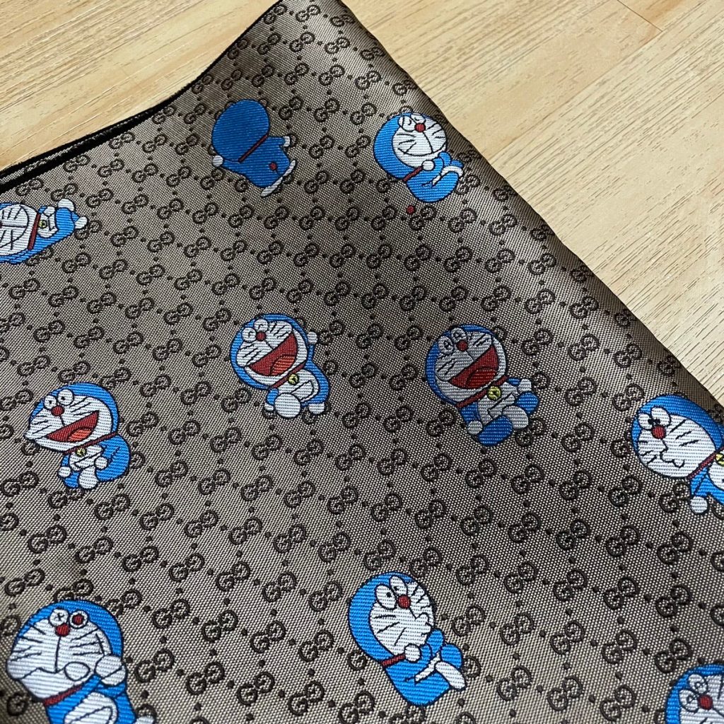 G23 Doraemon Jacquard Fabric Blue and Khaki editorial product context 2