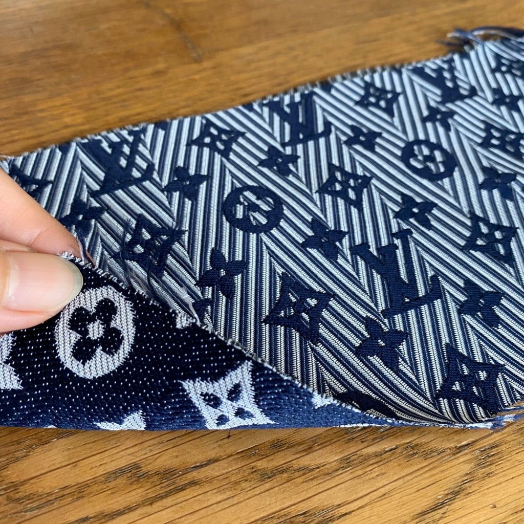 L11 Jacquard Fabric Herringbone Navy editorial product context 2