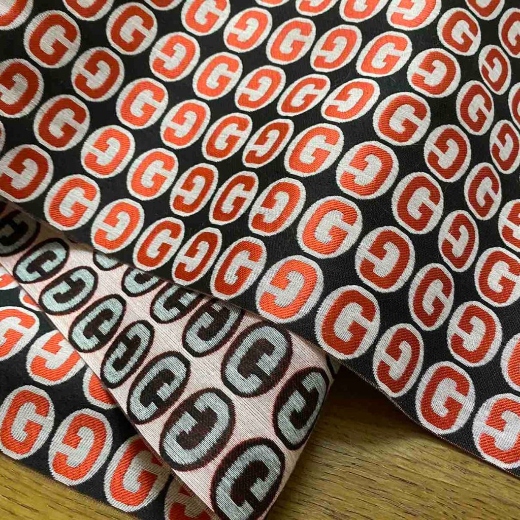 G03 Red G Jacquard Fabric Designer Inspired Fabric editorial product context 2