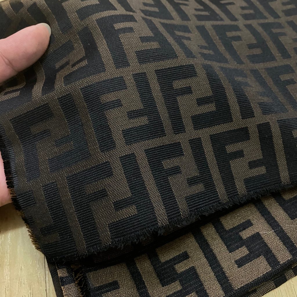 F04 Jacquard Fabric Designer Inspired Fabric Bronzy Brown editorial product context 1