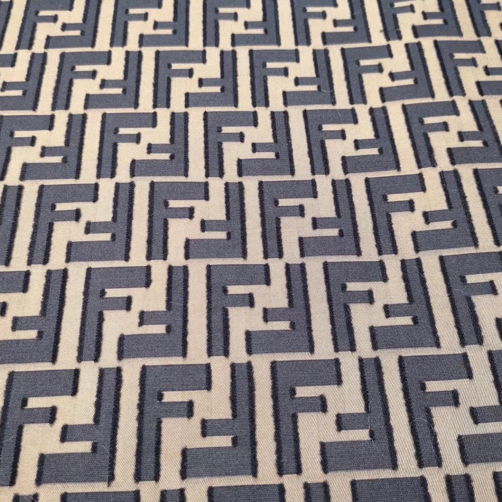 F05 Designer Inspired 3D Jacquard Fabric Brown editorial product context 3
