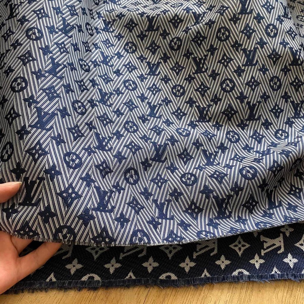 L11 Jacquard Fabric Herringbone Navy editorial product context 3