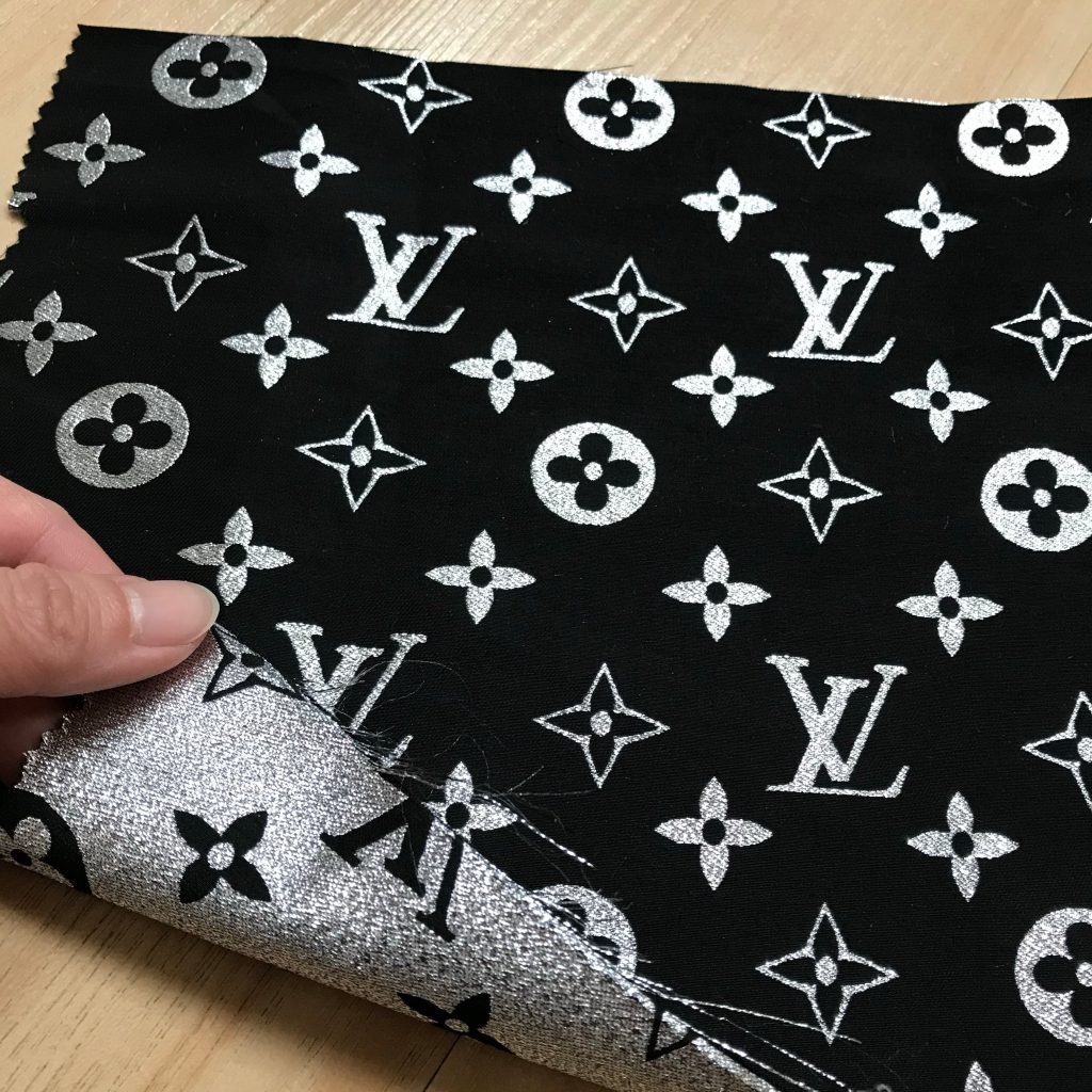 L06 Silver Monogram on Black Jacquard Fabric editorial product context 2