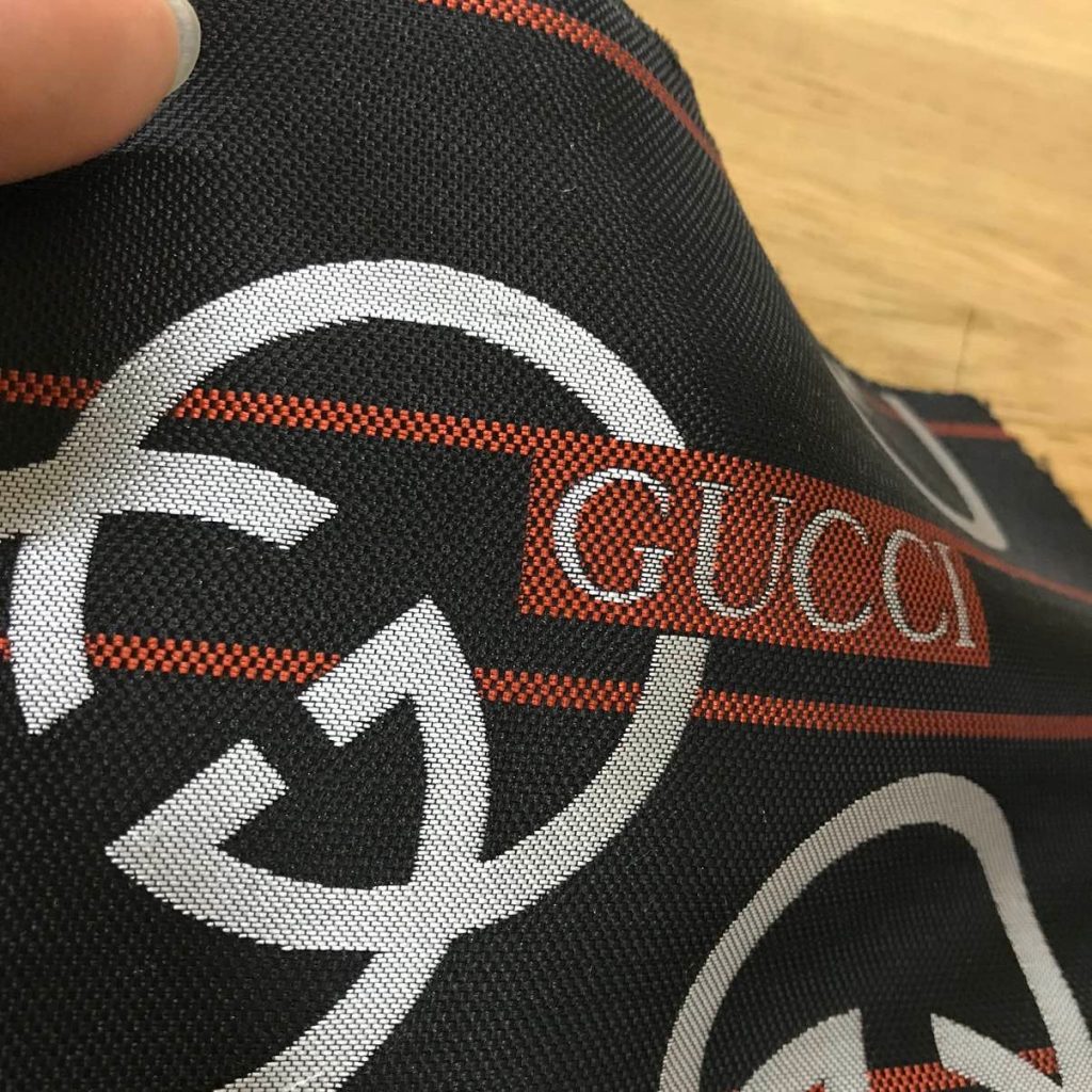G02 Fabric Jacquard Fabric Black Red White Brocade Fabric editorial product context 3