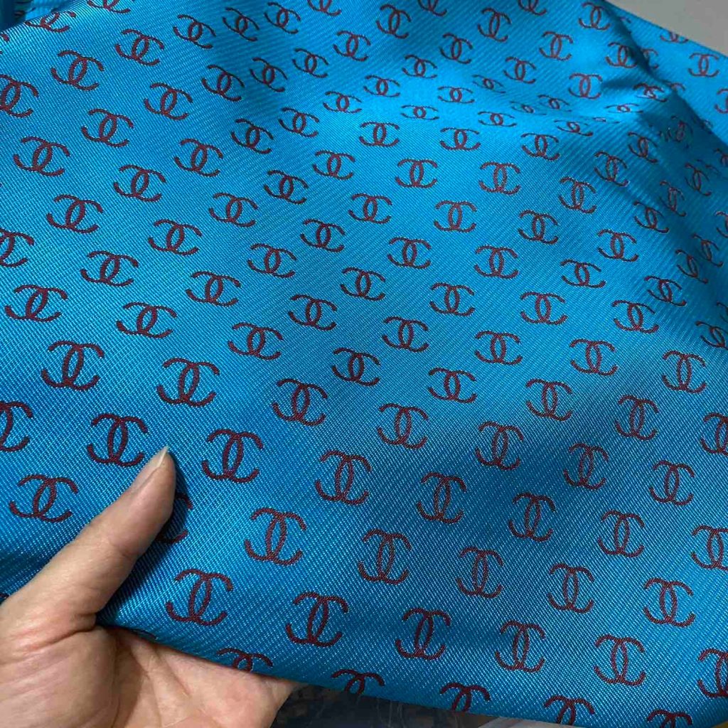 C01 Jacquard Fabric Turquoise and Burgundy editorial product context 2
