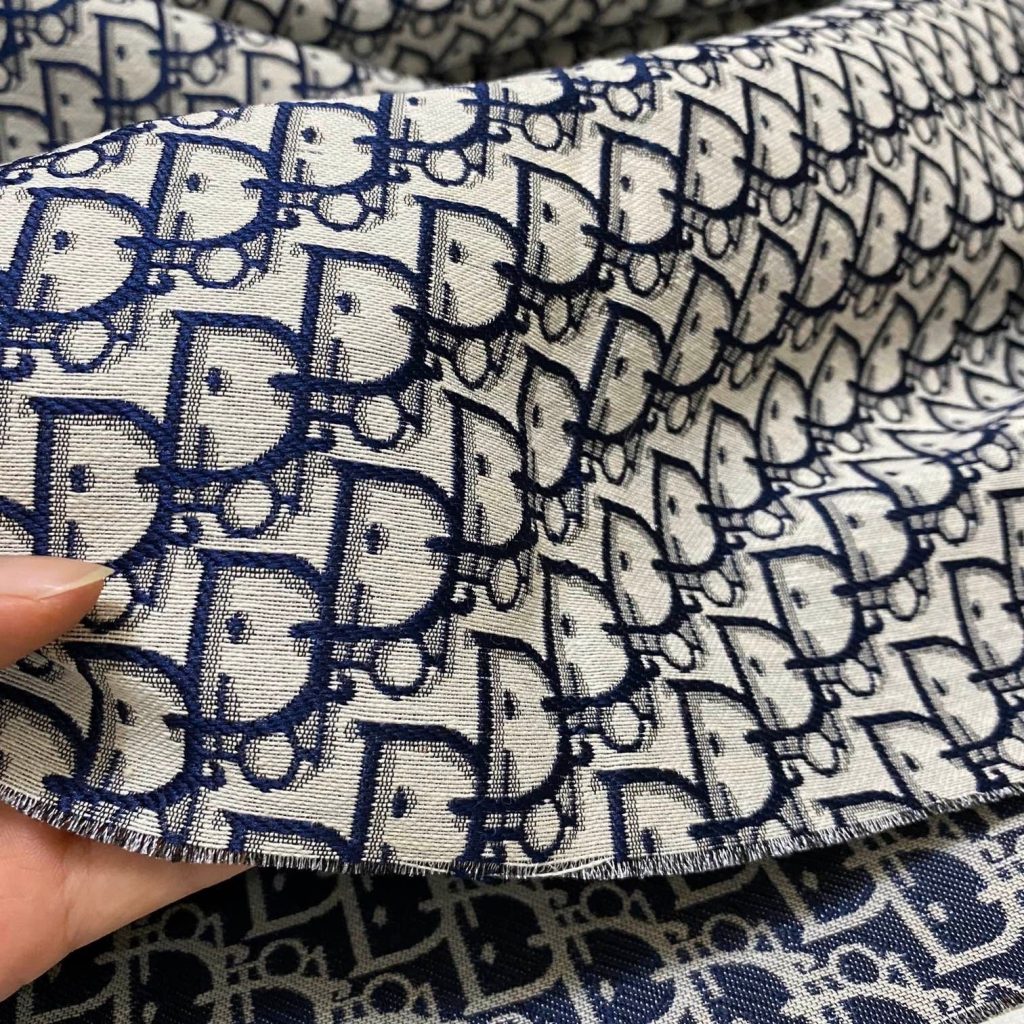 D04 Jacquard Fabric Designer Inspired Fabric Red and Navy editorial product context 3