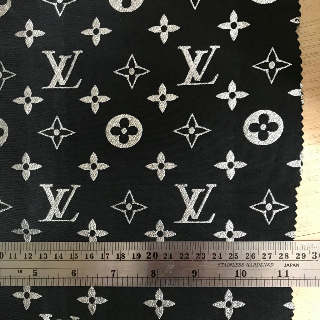 L06 Silver Monogram on Black Jacquard Fabric editorial product context 3