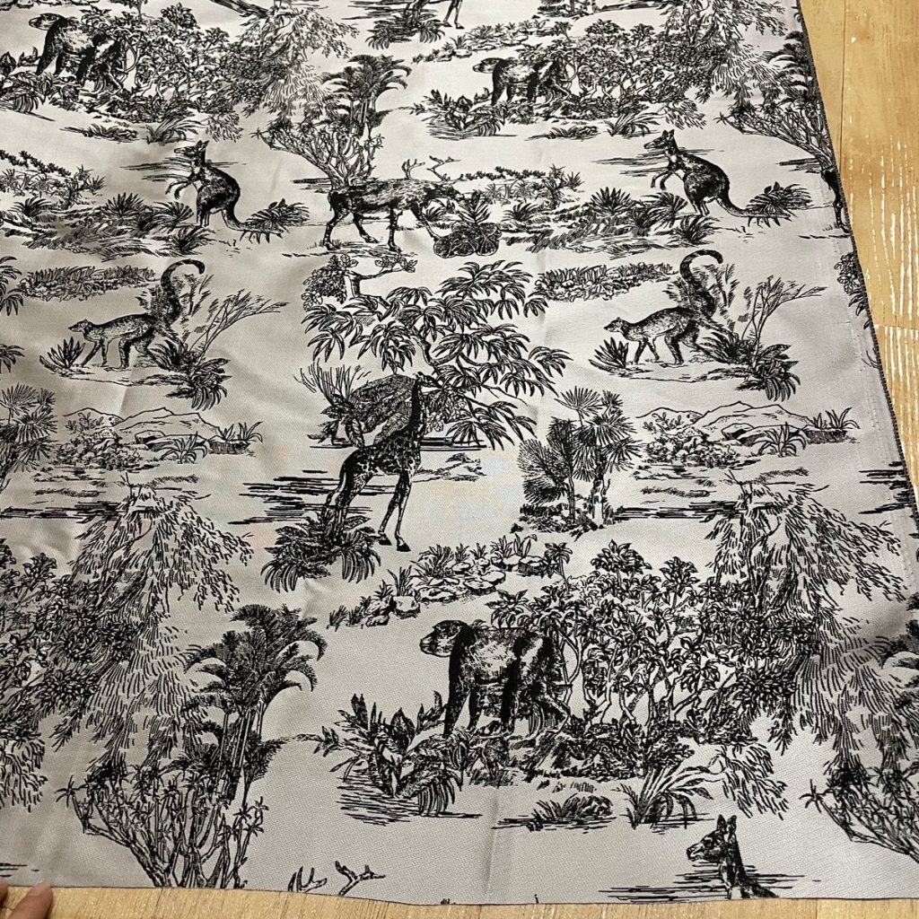 J06 Toile De Jouy Jacquard Fabric Black on White editorial product context 2