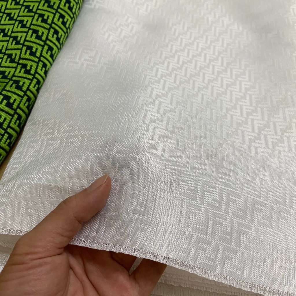 F07 Jacquard Fabric Mini Monogram Green White Olive editorial product context 3