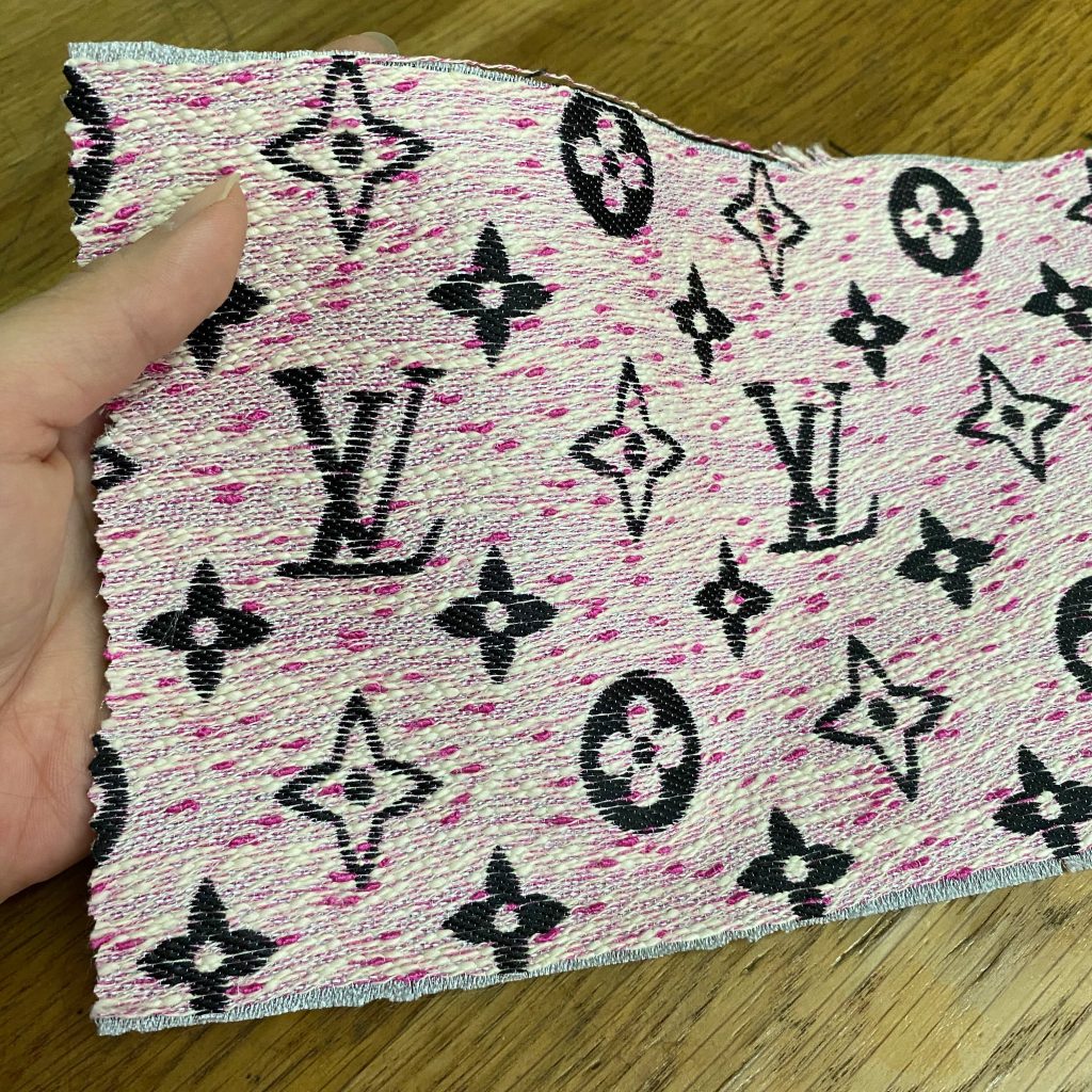 L08 Woven Tweed Fabric Pink editorial product context 2