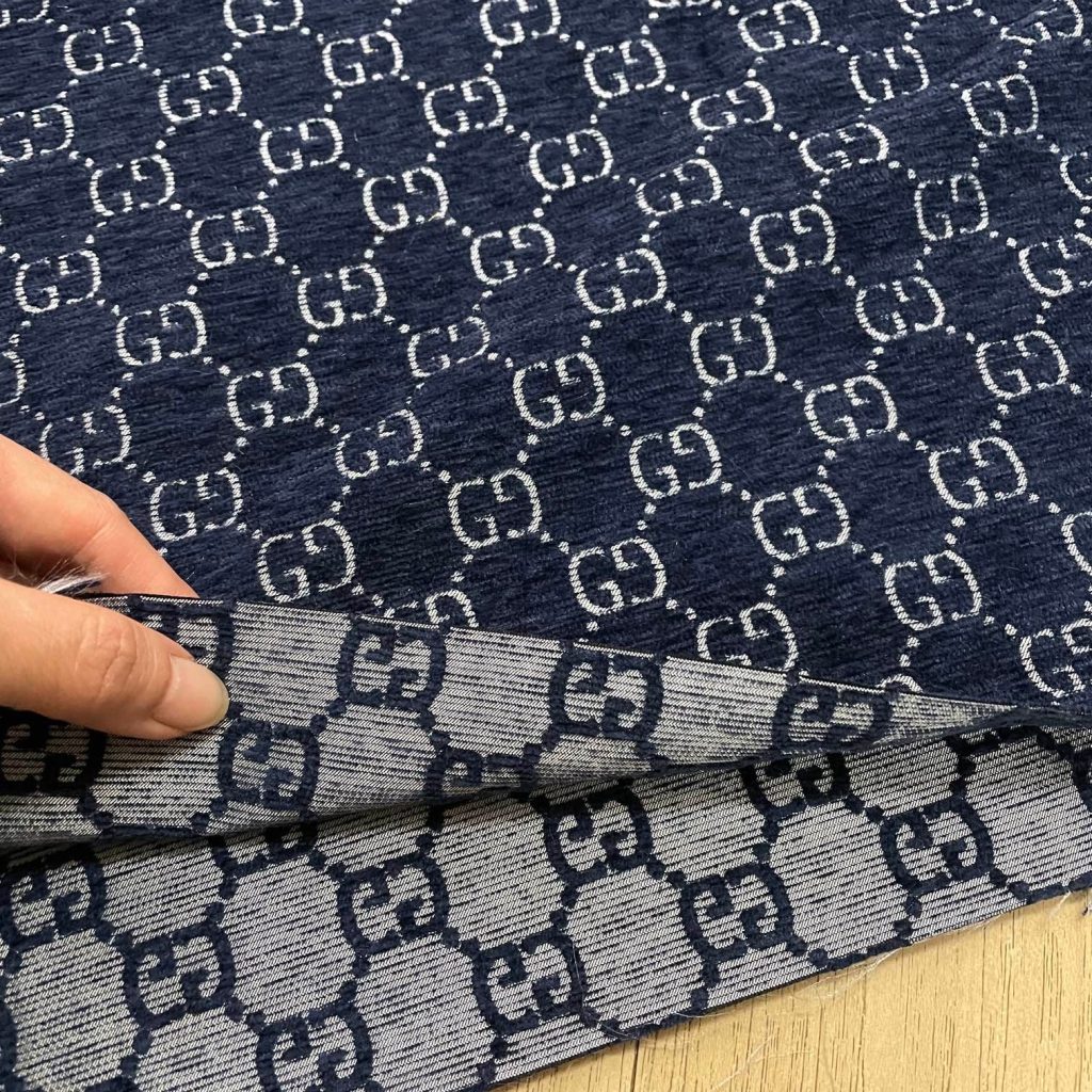 G17 Chenille Jacquard Fabric Deep Blue editorial product context 3