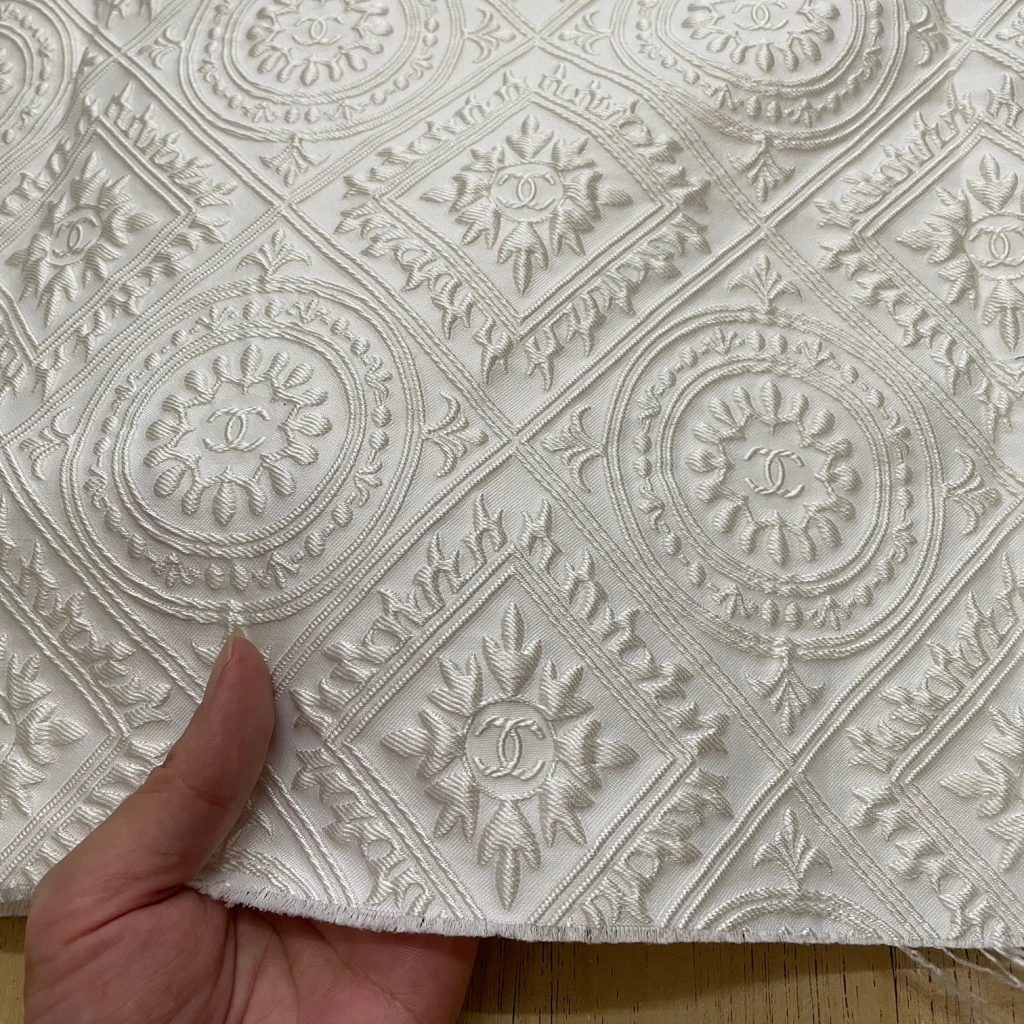 C04 Jacquard Fabric 3D Pearl White editorial product context 2