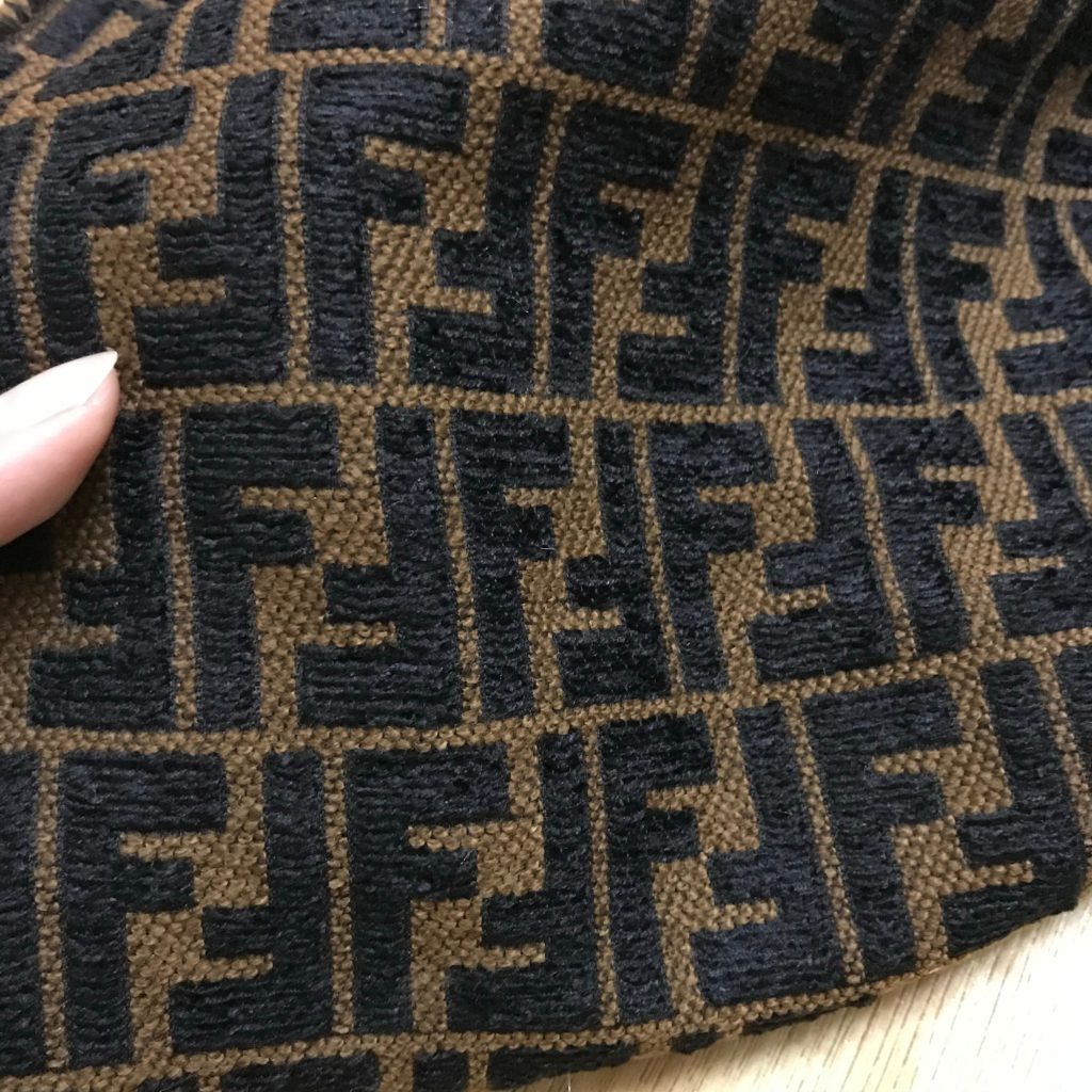 F06 Brown Chenille Jacquard Fabric editorial product context 2